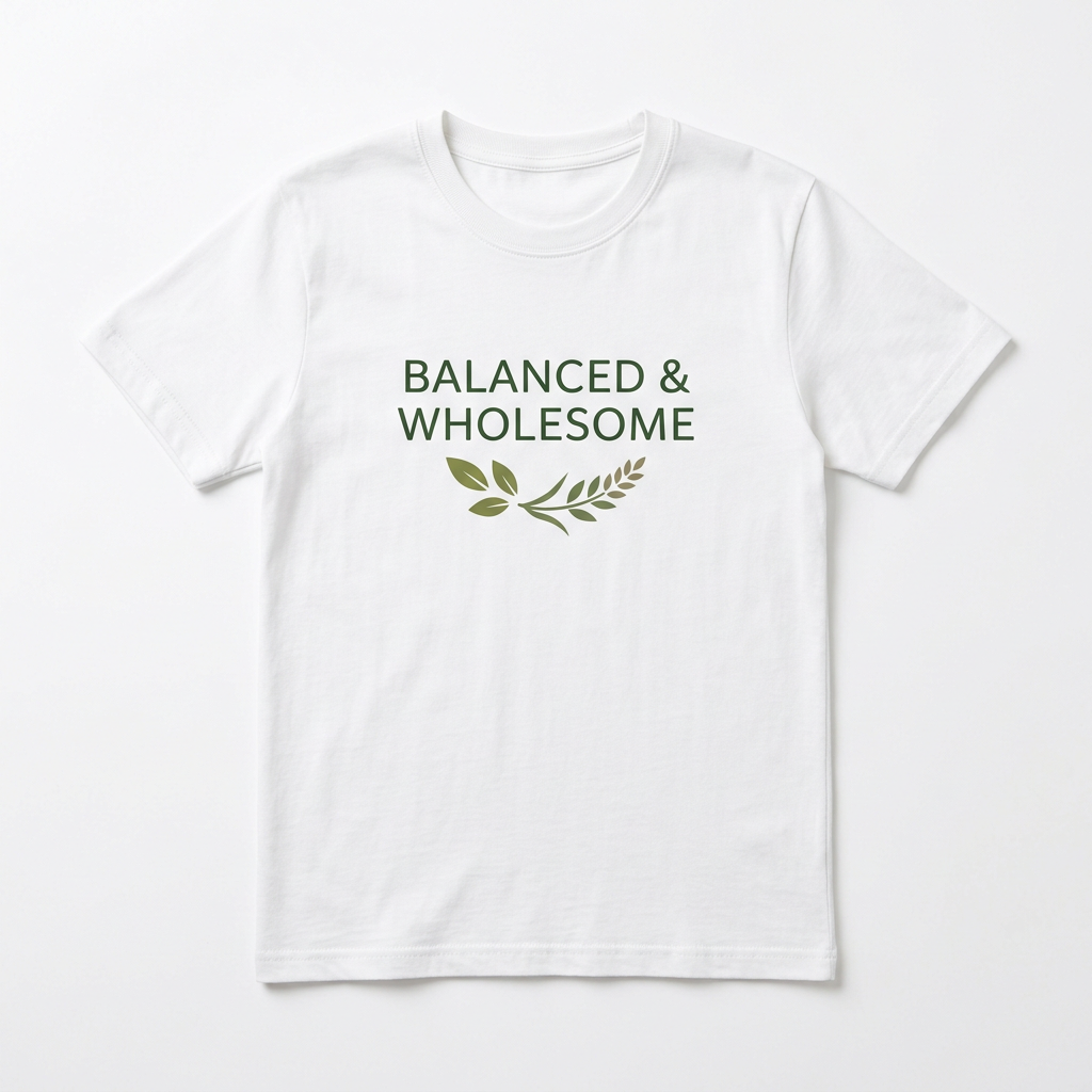 Balanced & Wholesome T-Shirt – actual product photo