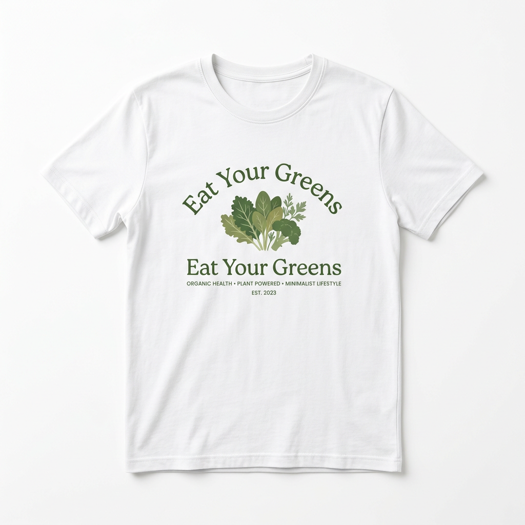 Eat Your Greens T-Shirt – actual product photo