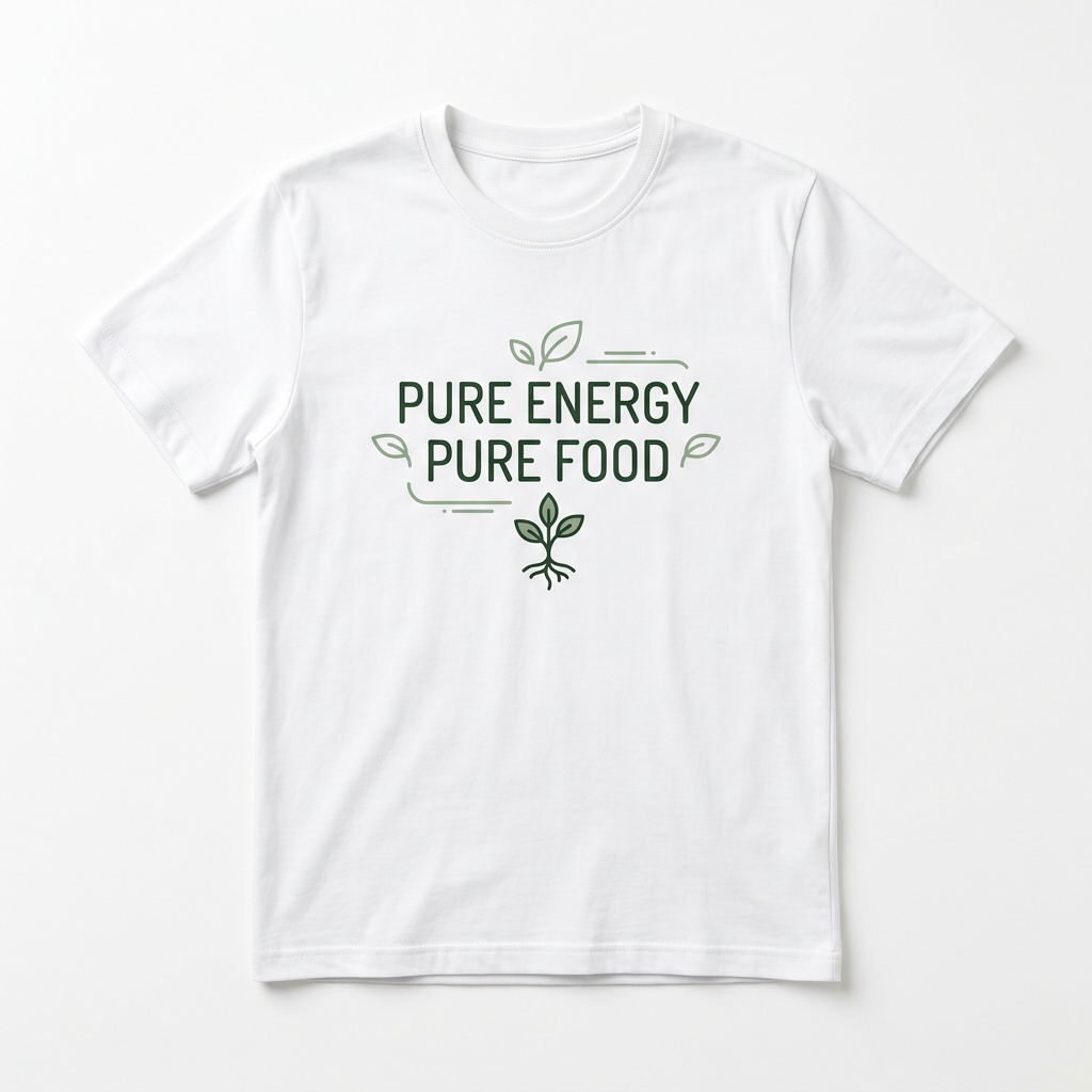 Pure Energy Pure Food T-Shirt – actual product photo