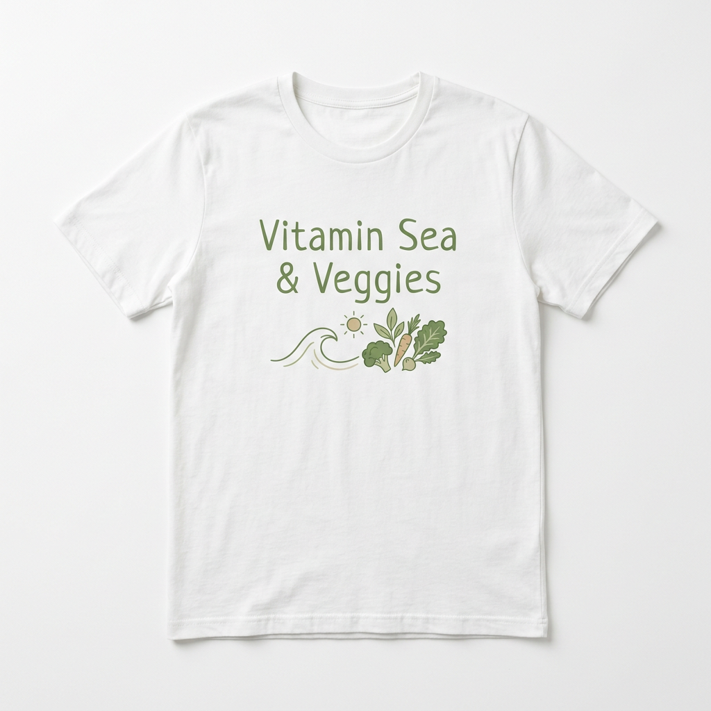 Vitamin Sea & Veggies T-Shirt – actual product photo